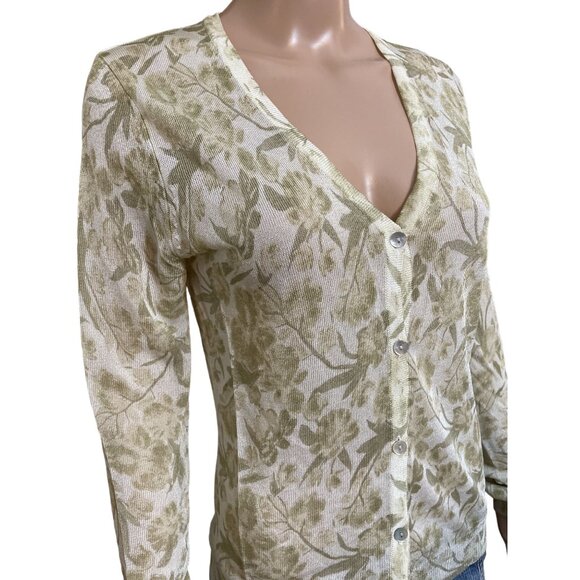 Classiques Entier Rayon Floral Cardigan Size Small - Picture 2 of 3